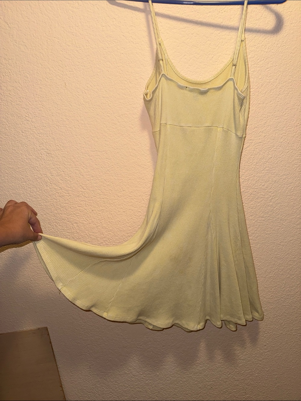 Lulu's Soft Pale Yellow Ribbed Tank Dress - Picture 4 of 5
